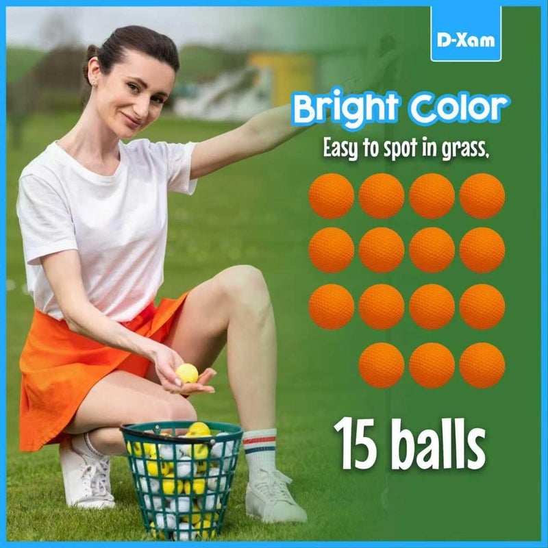 Dexam Foam Golf Balls Bulk Practice Golf Ball Soft Multicolor, Yellow, White or Orange | Long Lasting & Realistic Feel | Limited Flight Use Indoors Outdoors Backyard Training - Image 3